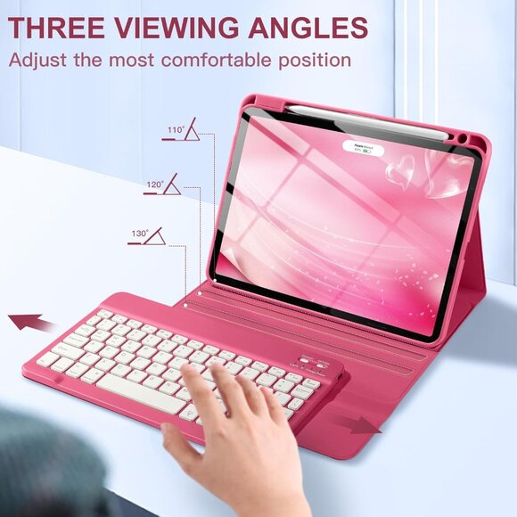 iPad Air 11" & 10.9" Folio Keyboard Case Watermelon Color RGB Backlit New in Box - Picture 3 of 5